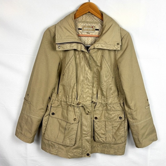 Marks & Spencer PerUna Women Hooded Trench coat US Sz 6 UK Sz 10 Body Sensor Tan - Picture 1 of 16